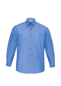 Biz Collection Corporate Wear Biz Collection Men’s Wrinkle Free Chambray Long Sleeve Shirt Sh112