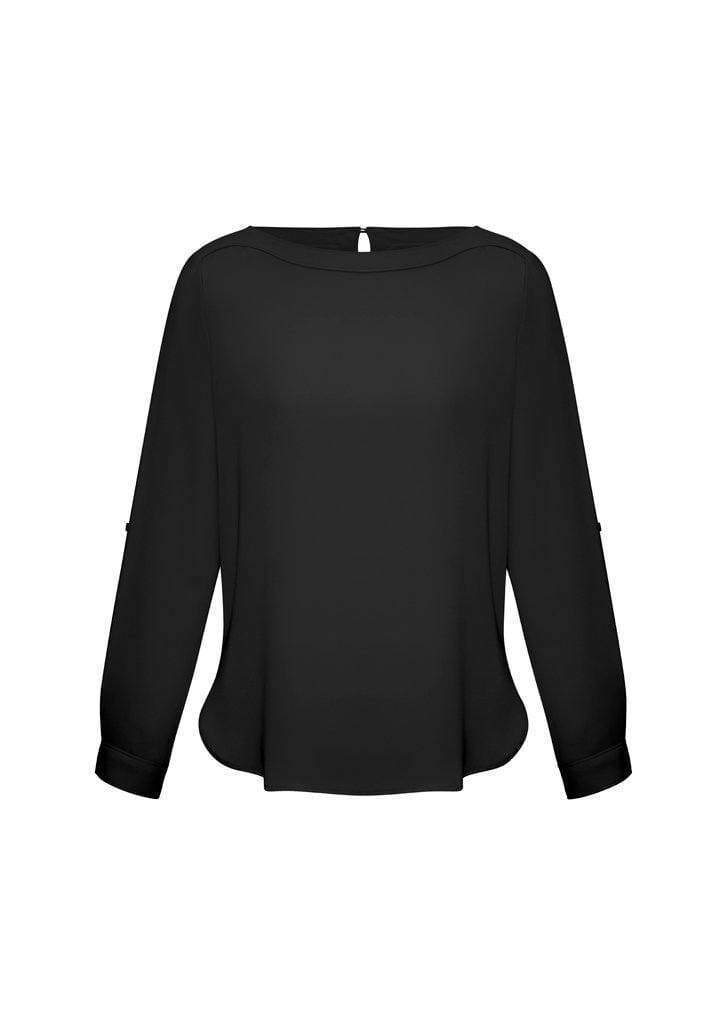 Biz Collection Corporate Wear Black / 6 Biz Collection Women’s Madison Boatneck Blouse S828ll