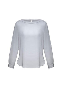 Biz Collection Corporate Wear Silver Mist / 6 Biz Collection Women’s Madison Boatneck Blouse S828ll