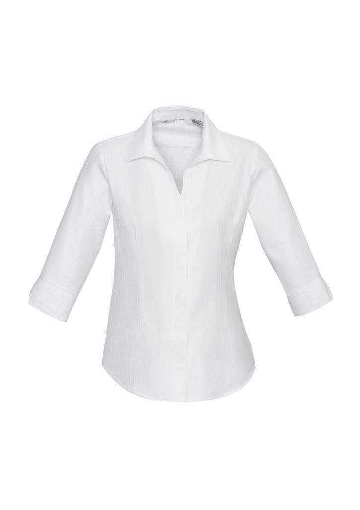 Biz Collection Corporate Wear White / 6 Biz Collection Women’s Preston 3/4 Sleeve Shirt S312lt