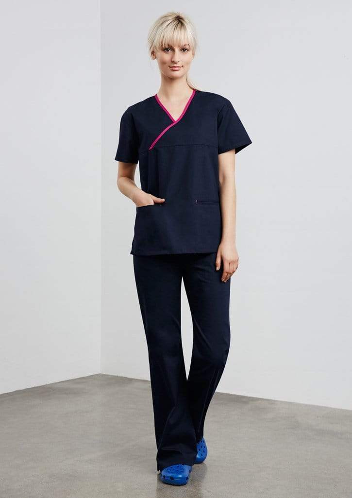 Biz Collection Women’s Contrast Crossover Scrubs Top H10722 - Simply Scrubs Australia