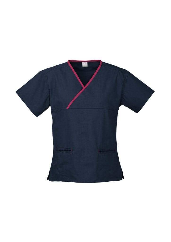 Biz Collection Women’s Contrast Crossover Scrubs Top H10722 - Simply Scrubs Australia