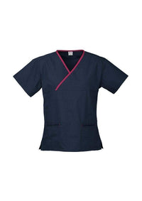 Biz Collection Women’s Contrast Crossover Scrubs Top H10722 - Simply Scrubs Australia