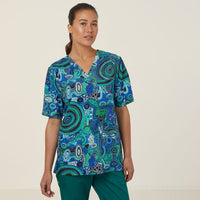 Warlu Indigenous Printed Unisex Scrub Top - Simply Scrubs Australia