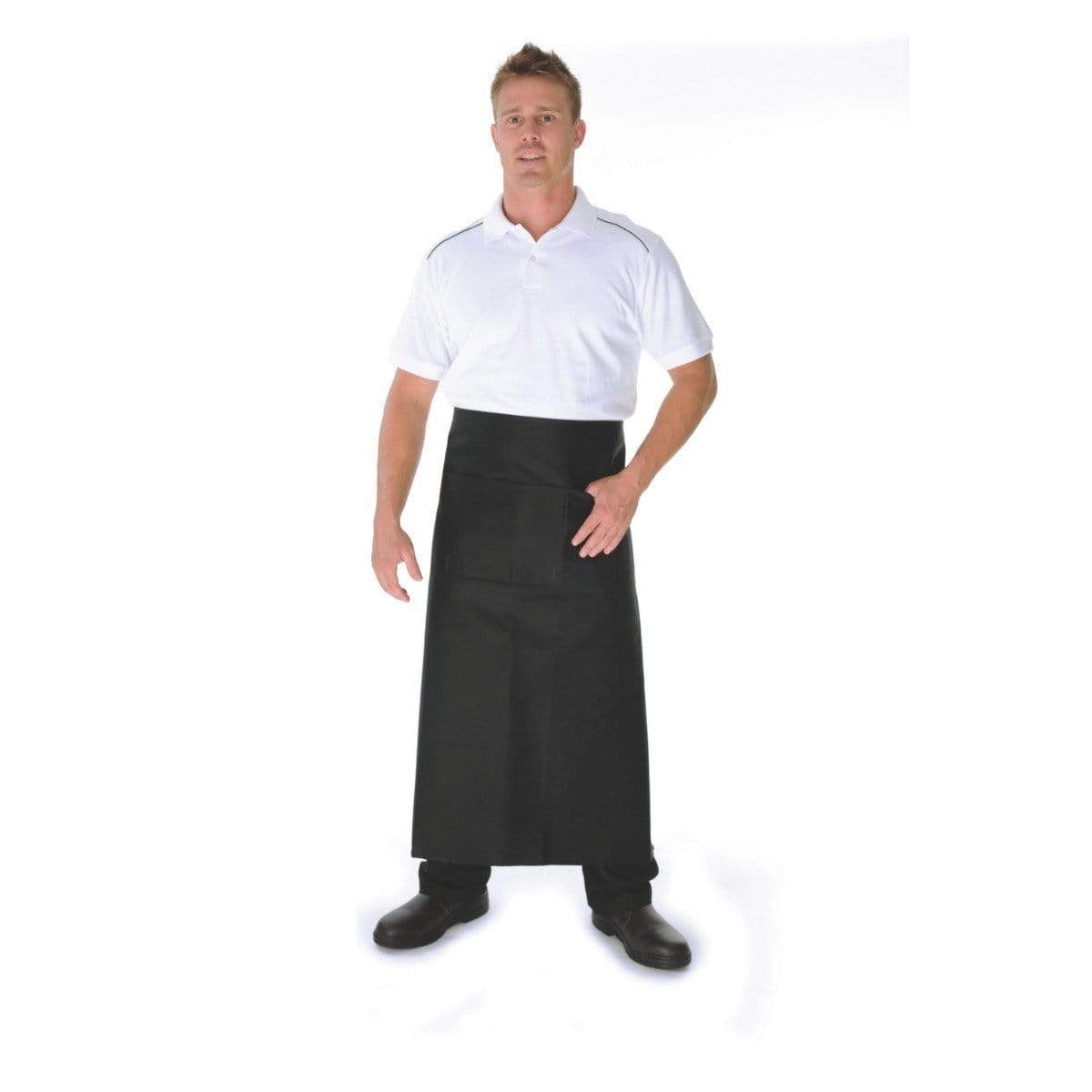 DNC Workwear Hospitality & Chefwear Black / 84cm X 90cm DNC WORKWEAR Cotton Drill Continental Aprons with Pocket 2401