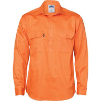 DNC Workwear Work Wear DNC WORKWEAR 190 GSM Cotton Drill Closed Front Long Sleeve Work Shirt 3204