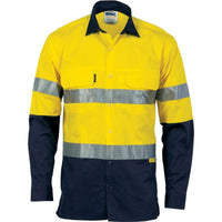 DNC Workwear Work Wear Yellow/Navy / XXS DNC WORKWEAR 2-Tone 3 Way Cool Breeze Taped Long Sleeve Shirt 3748