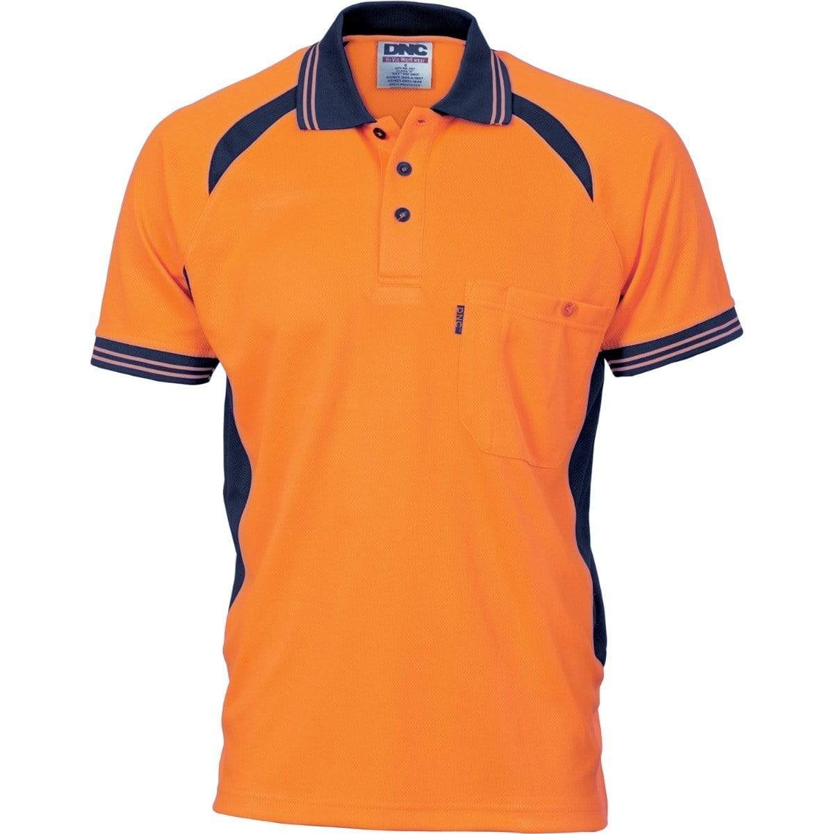 DNC Workwear Work Wear DNC WORKWEAR Cool-Breeze Contrast Mesh Short Sleeve Polo 3901