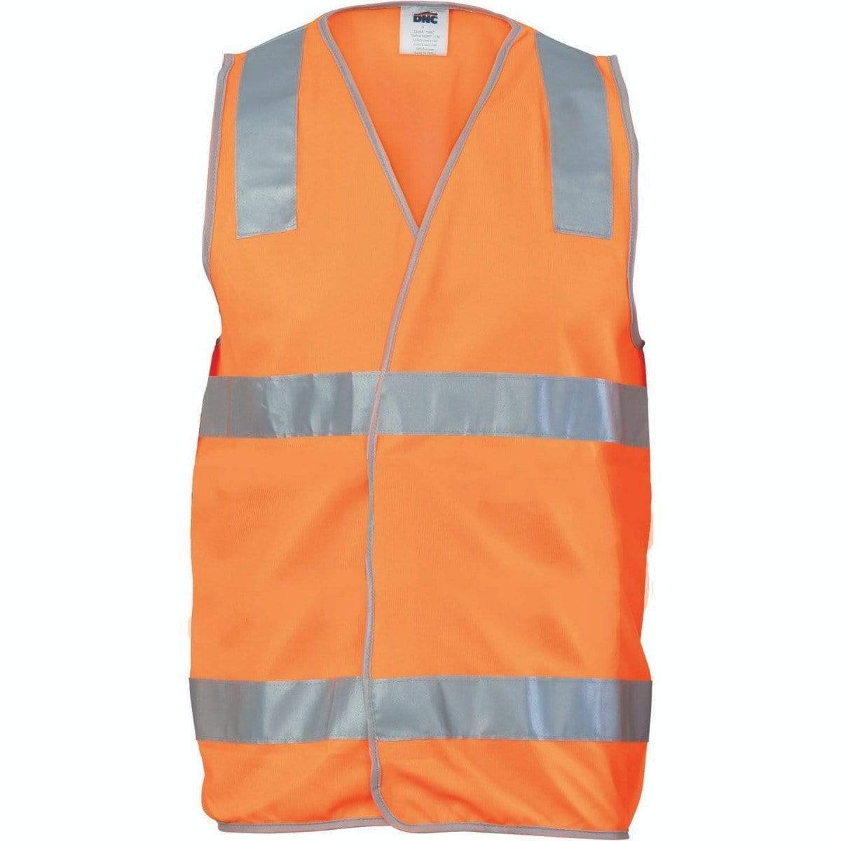 DNC Workwear Work Wear DNC WORKWEAR Day/Night Safety Vest with Hoop & Shoulder Generic R/Tape 3503