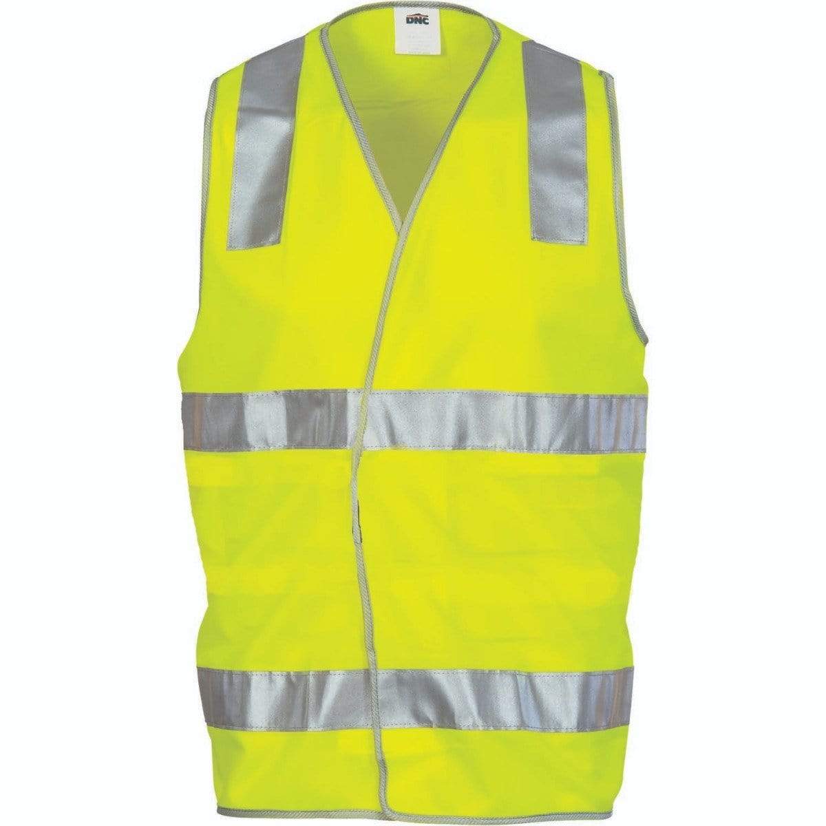 DNC Workwear Work Wear DNC WORKWEAR Day/Night Safety Vest with Hoop & Shoulder Generic R/Tape 3503