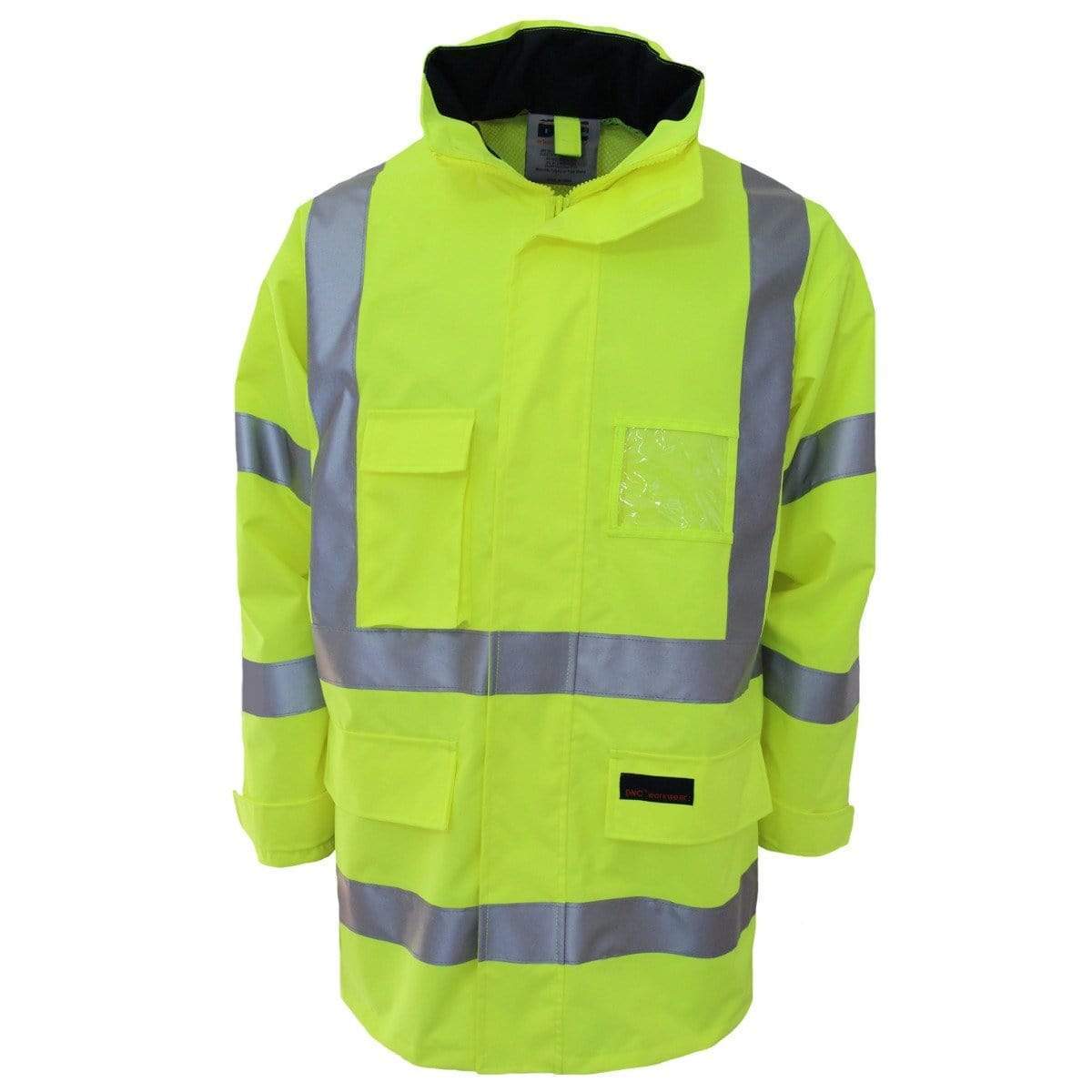 DNC Workwear Work Wear Yellow / S DNC WORKWEAR Hi-Vis Breathable “H” Pattern Rain Jacket Bio-Motion Tape 3571