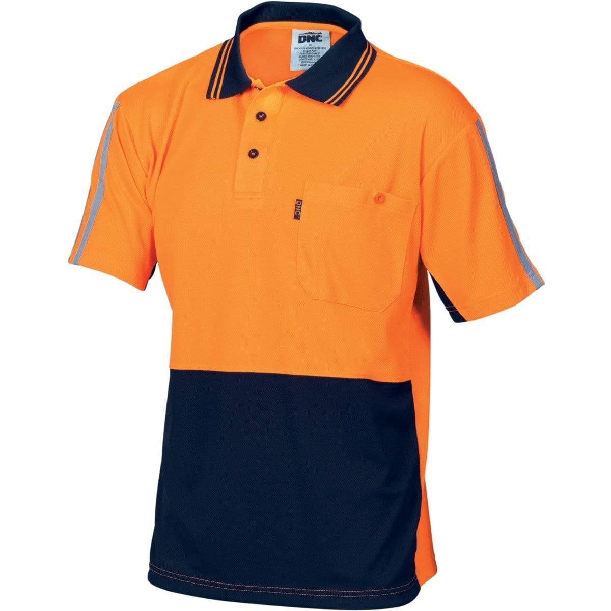 DNC Workwear Work Wear DNC WORKWEAR Hi-Vis Cool-Breathe Short Sleeve Stripe Polo 3755