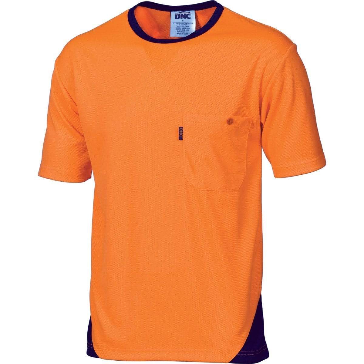 DNC Workwear Work Wear Orange/Navy / XS DNC WORKWEAR Hi-Vis Cool-Breathe Short Sleeve Tee 3711