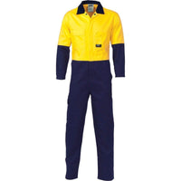 DNC Workwear Work Wear DNC WORKWEAR Hi-Vis Cool-Breeze 2-Tone Lightweight Cotton Coverall 3852