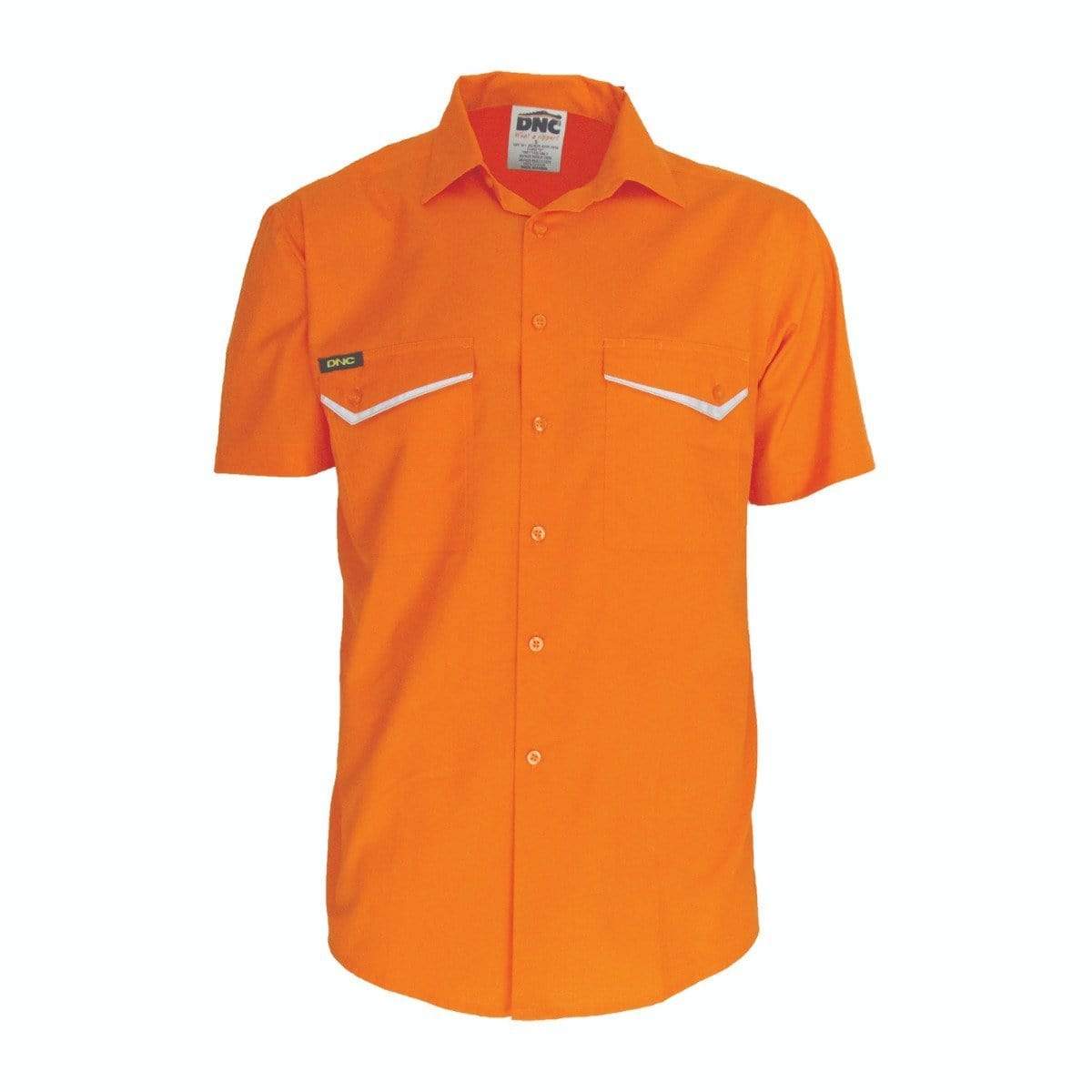 DNC Workwear Work Wear Orange / XS DNC WORKWEAR Hi-Vis Ripstop Short Sleeve Shirt 3583