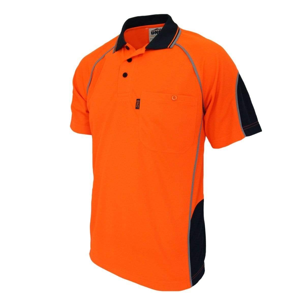 DNC Workwear Work Wear DNC WORKWEAR Hi-Vis Semicircle-Piping Polo 3569