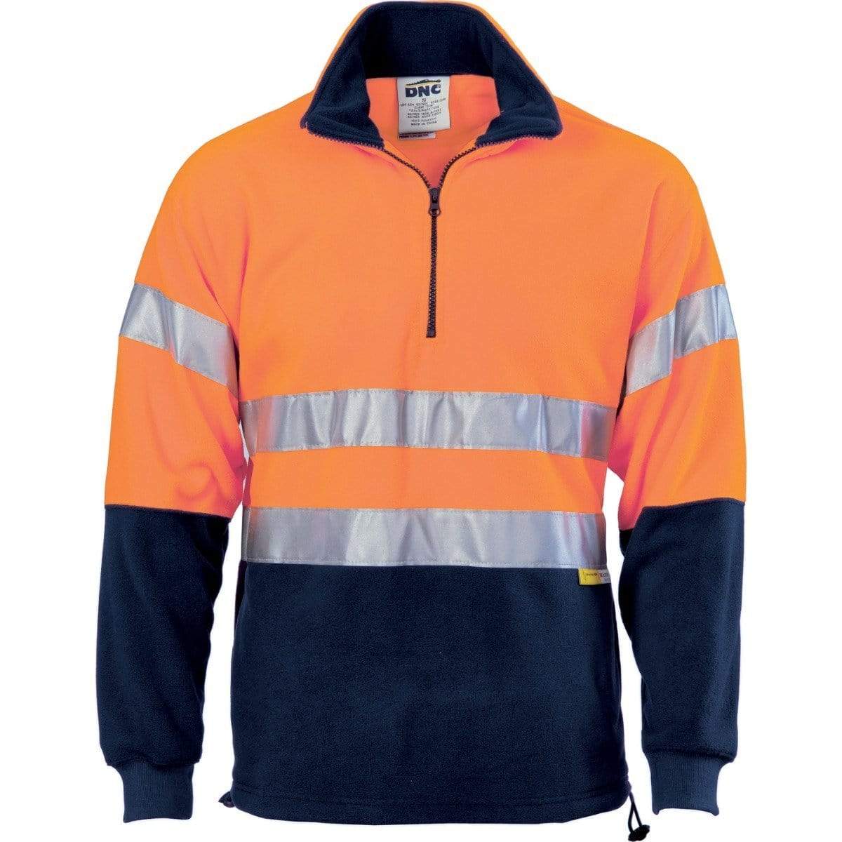 DNC Workwear Work Wear DNC WORKWEAR Hi-Vis Two-Tone 1/2 Zip Polar Fleece with 3M Reflective Tape 3829