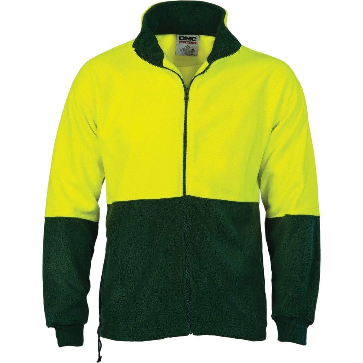 DNC Workwear Work Wear Yellow/Bottle Green / 5XL DNC WORKWEAR Hi-Vis Two Tone Full Zip Polar Fleece 3827