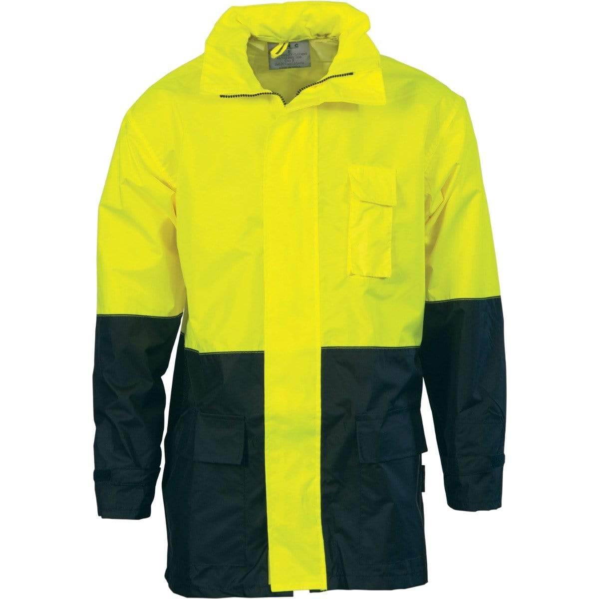 DNC Workwear Work Wear Yellow/Navy / S DNC WORKWEAR Hi-Vis Two-Tone Lightweight Rain Jacket 3877