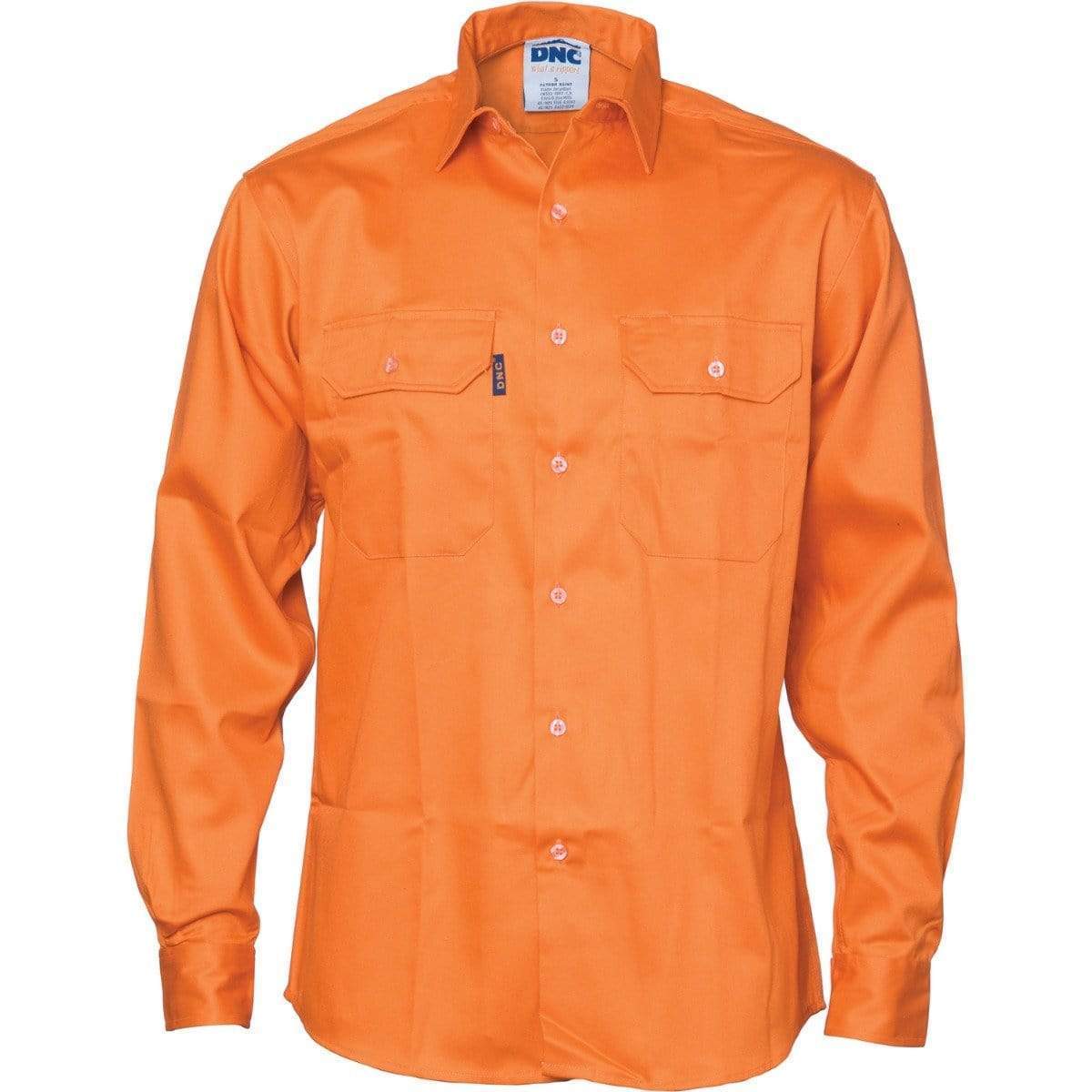 DNC Workwear Work Wear Orange / S DNC WORKWEAR Patron Saint Flame Retardant Long Sleeve Drill Shirt 3402