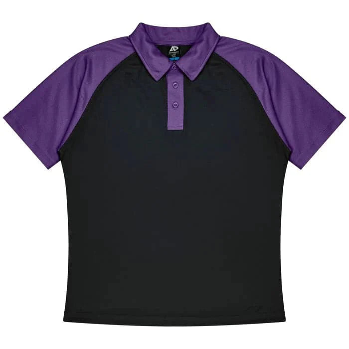 Aussie Pacific Manly Kids Polo Shirt 3318  Aussie Pacific BLACK/ELECTRIC PURPLE 4 