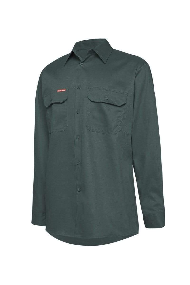 Hard Yakka Cotton Drill Long Sleeve Shirt Y07500 Work Wear Hard Yakka Green (GRN) XS 