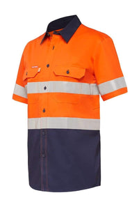 Hard Yakka Work Wear Orange/Navy / M Hard Yakka SHIRT SS HV2T VENTED Y07735