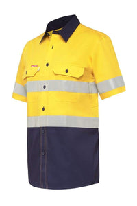 Hard Yakka Work Wear Yellow/Navy / S Hard Yakka SHIRT SS HV2T VENTED Y07735