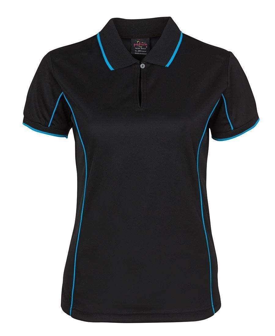 Jb's Wear Casual Wear Black/Aqua / 8 JB'S Women’s Piping Polo 7LPI