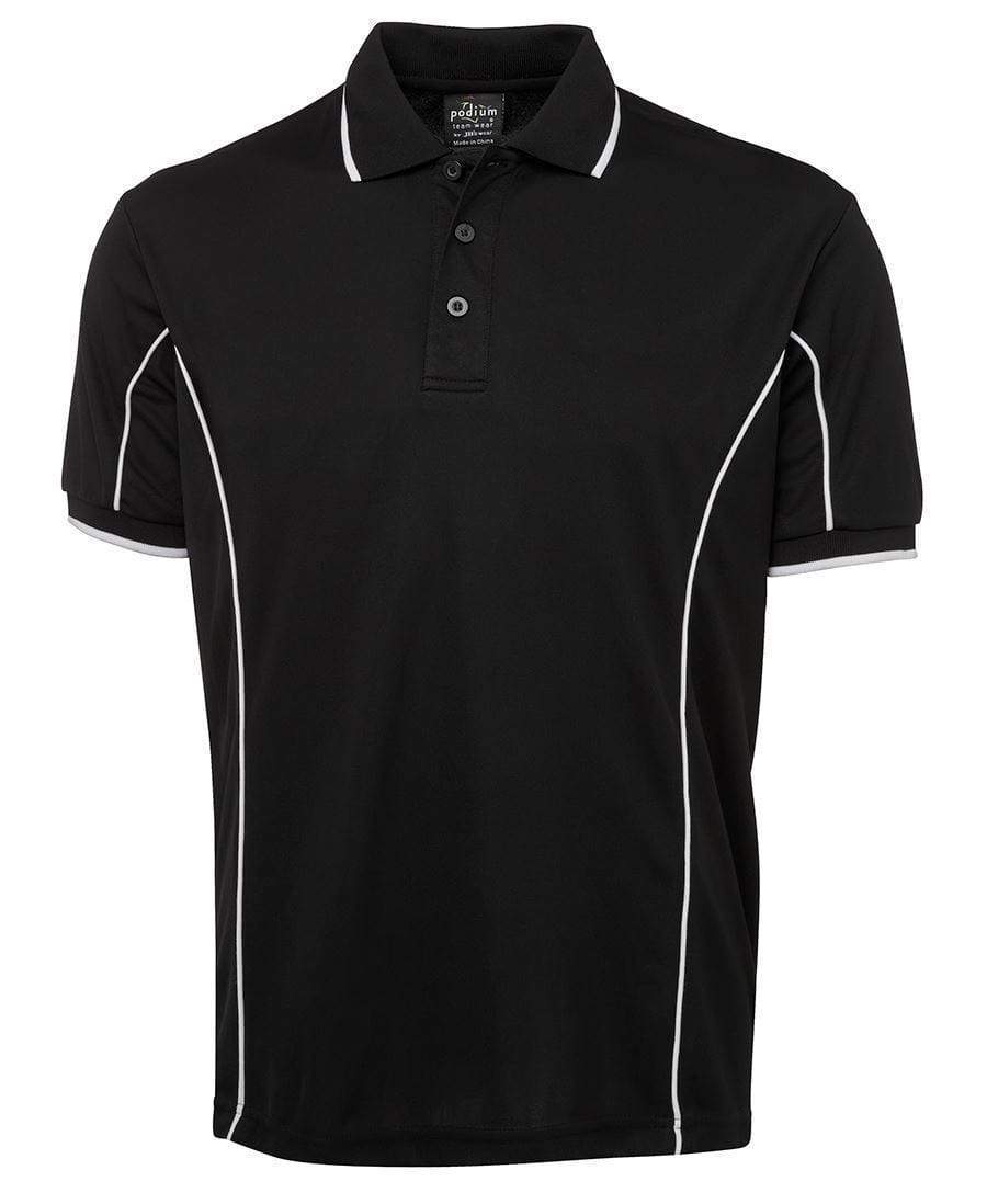 Jb's Wear Casual Wear Black/White / S JB'S Short Sleeve Piping Polo 7PIP