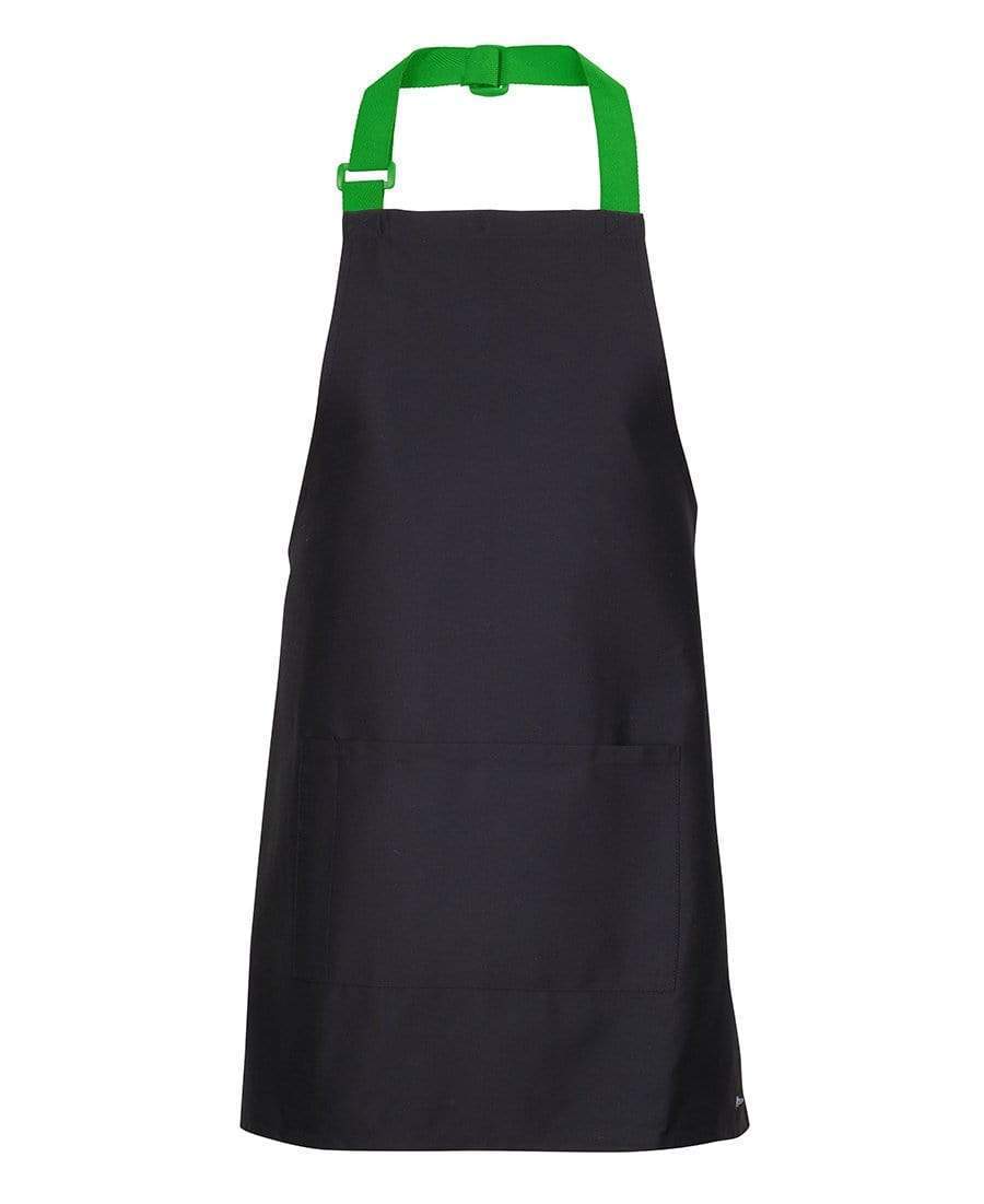 JB'S Wear Hospitality & Chefwear Black/Pea Green / 65x71 Jb's Apron With Colour Straps 5ACS