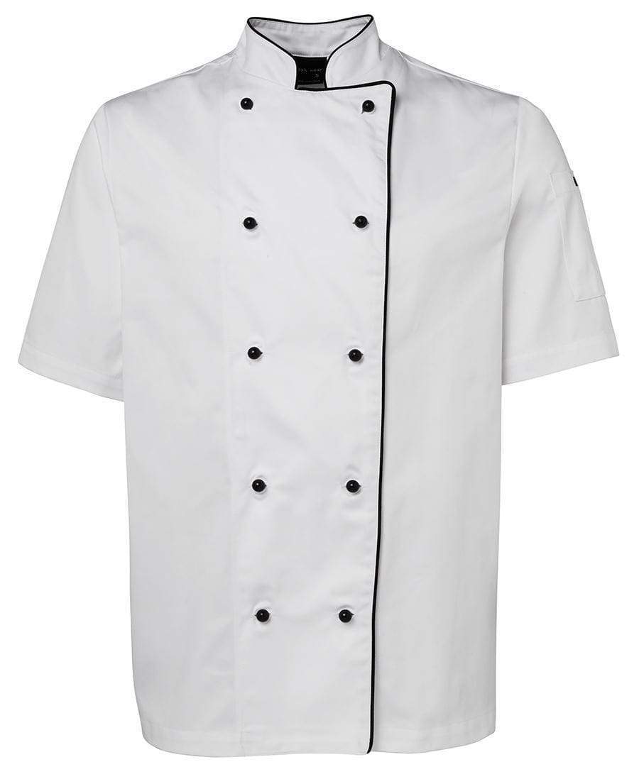 Jb's Wear Hospitality & Chefwear White/Black Piping / XS JB'S Short Sleeve Unisex Chefs Jacket 5CJ2