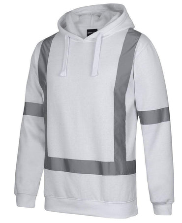 JB'S Wear Work Wear White / S Jb's Fleece Hoodie With Reflective Tape 6BNH