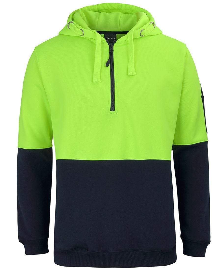 JB'S Wear Work Wear Lime/Navy / 2XS JB's half zip fleecy hoodie 6HVHZ