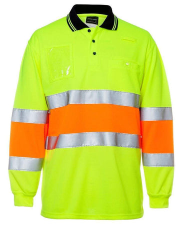 Jb's Wear Work Wear JB'S Hi-Vis Bio Motion Long Sleeve Polo with 3M tape 6QTDP