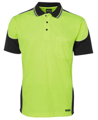 Jb's Wear Work Wear Lime/Black / S JB'S Hi-Vis Contrast Piping Polo 6HCP4