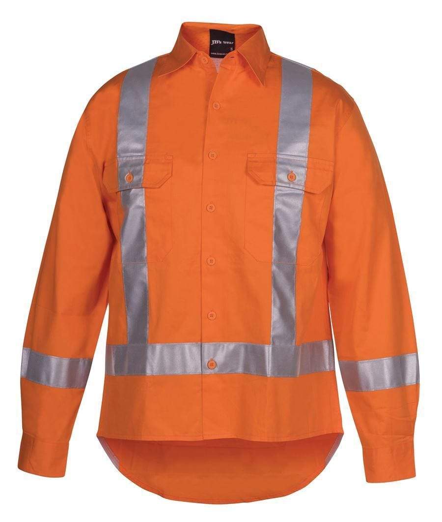 Jb's Wear Work Wear JB'S Hi-Vis Long Sleeve 150 GSM TTMC-W Tape Shirt 6DTLS