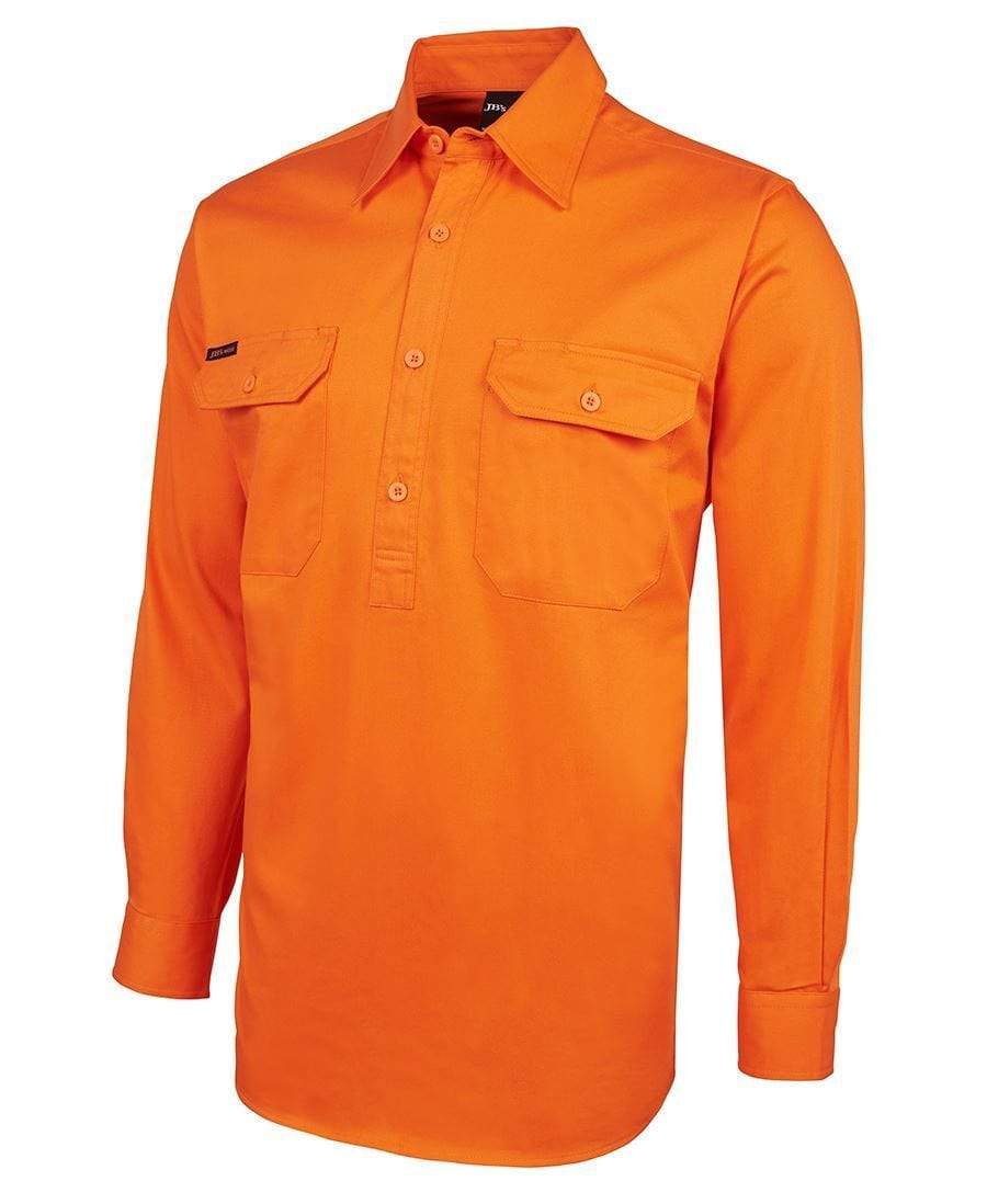 Jb's Wear Work Wear JB'S Hi-Vis Long Sleeve Close Front Shirt 6HVCF