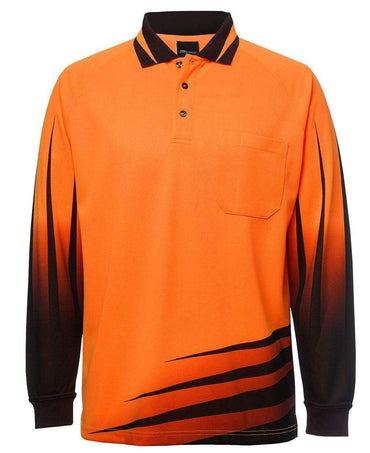 Jb's Wear Work Wear Orange/Black / XS JB'S Hi-Vis Long Sleeve Rippa Sub Polo 6HVRL