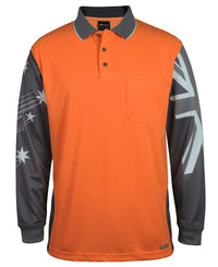 JB'S Wear Work Wear Orange/Charcoal / 2XS JB's Hi vis long sleeve Southern Cross polo 6HSCL