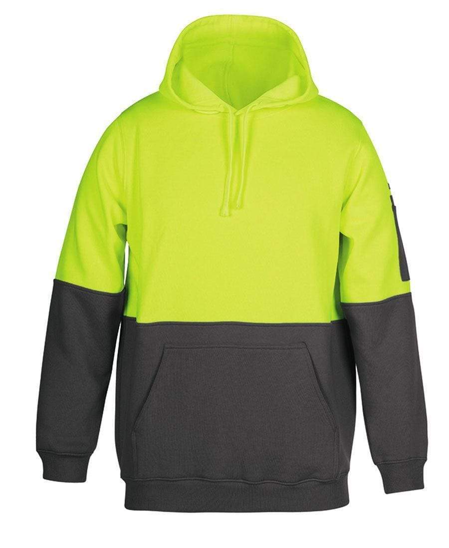 Jb's Wear Work Wear Lime/Charcoal / XS JB'S Hi-Vis Pull Over Hoodie 6HVPH