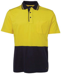 Jb's Wear Work Wear Yellow/Navy / XS JB'S Hi-Vis Short Sleeve Cotton Polo 6CPHV