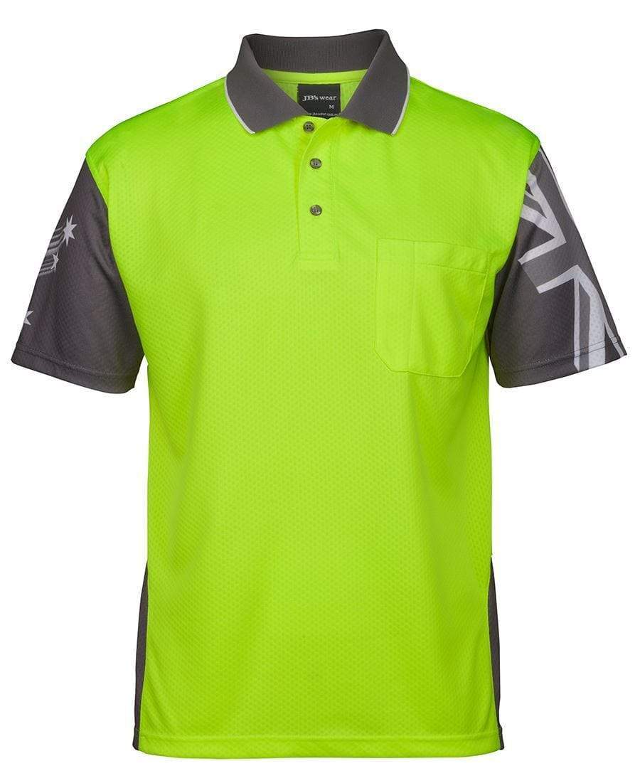 Jb's Wear Work Wear XS / Lime/Charcoal Jb's Southern Cross Hi-Vis polo 6HSC