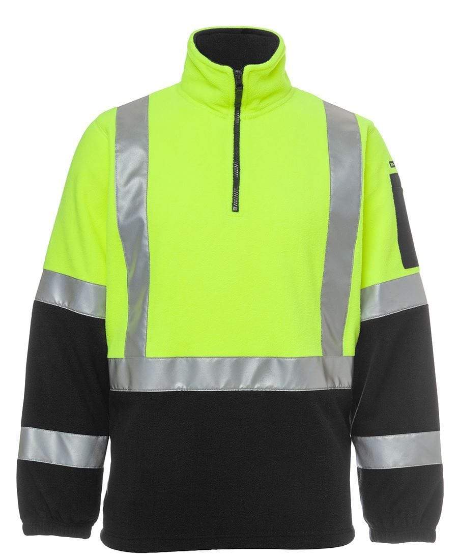 Jb's Wear Work Wear Lime/Black / S JB'S Hi-Vis H Pattern Bio-Motion 1/2 Zip Polar Fleece Sweat 6DHPF