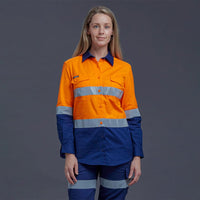 KingGee Workcool Women's Long Sleeve Hi Vis Work Shirt K44544