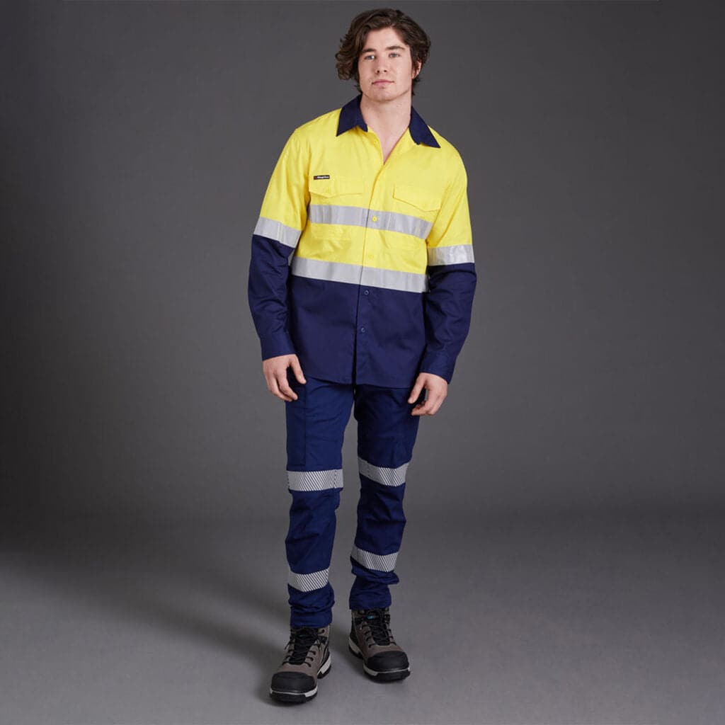 KingGee WorkCool 2 Hi Vis Reflective Long Sleeve Work Shirt K54880