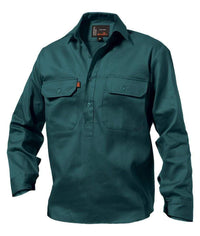 KingGee Work Wear Green / S KingGee Closed Front Drill Shirt L/S K04020