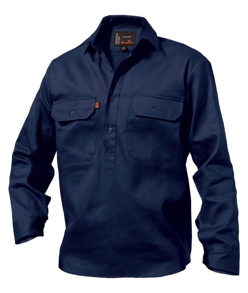 KingGee Work Wear KingGee Closed Front Drill Shirt L/S K04020