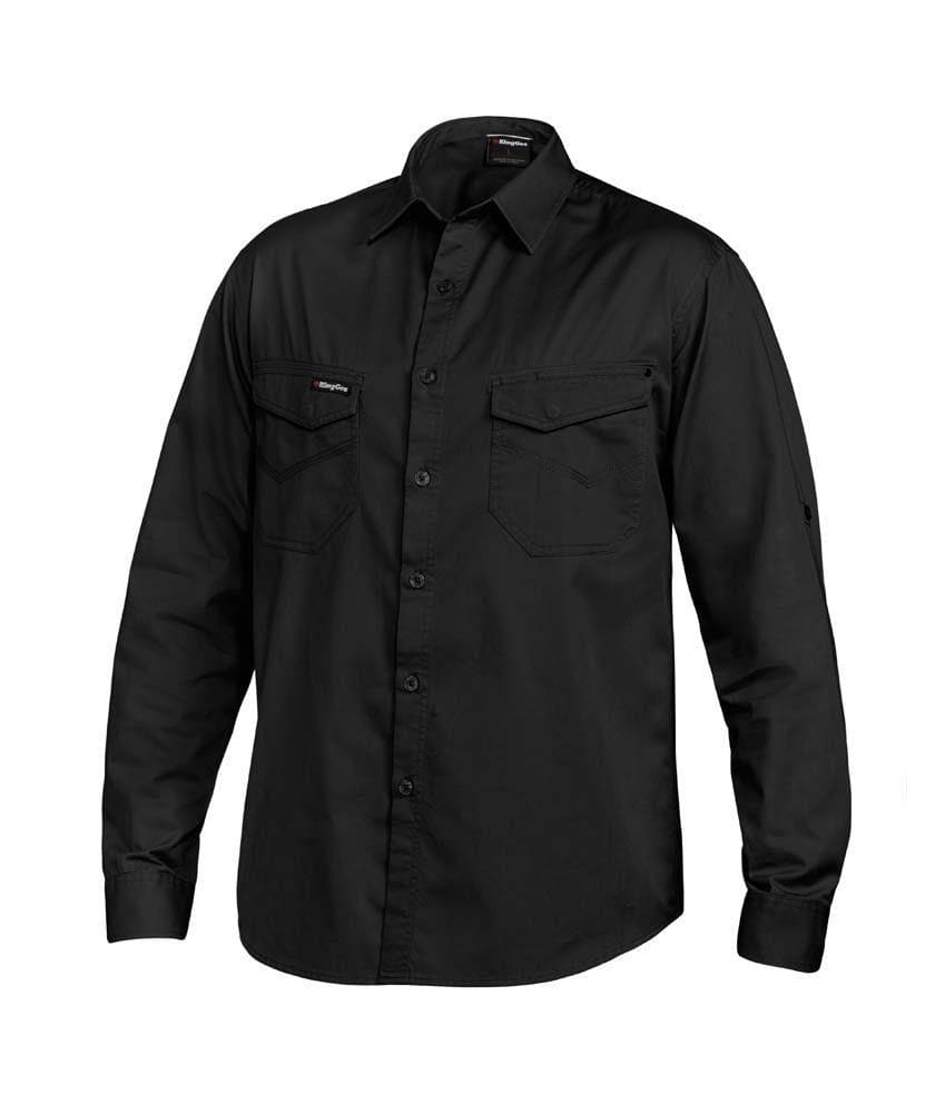 KingGee Work Wear Black / XS KingGee Tradies Shirt L/S K14350