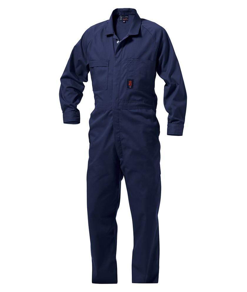 KingGee Work Wear Navy / 77R KingGee Wash 'n' Wear Combination Polycotton Overall K01190